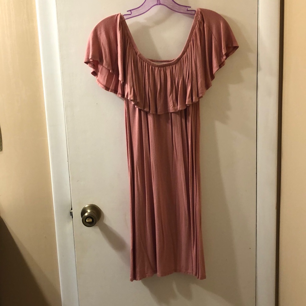 Pink Off-The-Shoulder Dress